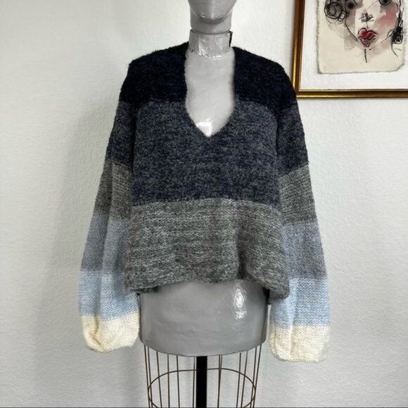 Free People Sweaters - Free People Color Block Knit Oversized Sweater